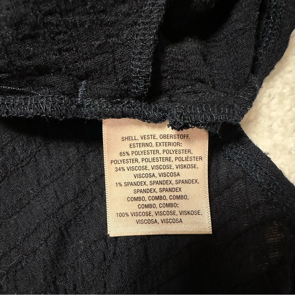 Anthropologie Saturday Sunday Crochet Duster Cardigan Navy Blue Vest - Picture 15 of 15